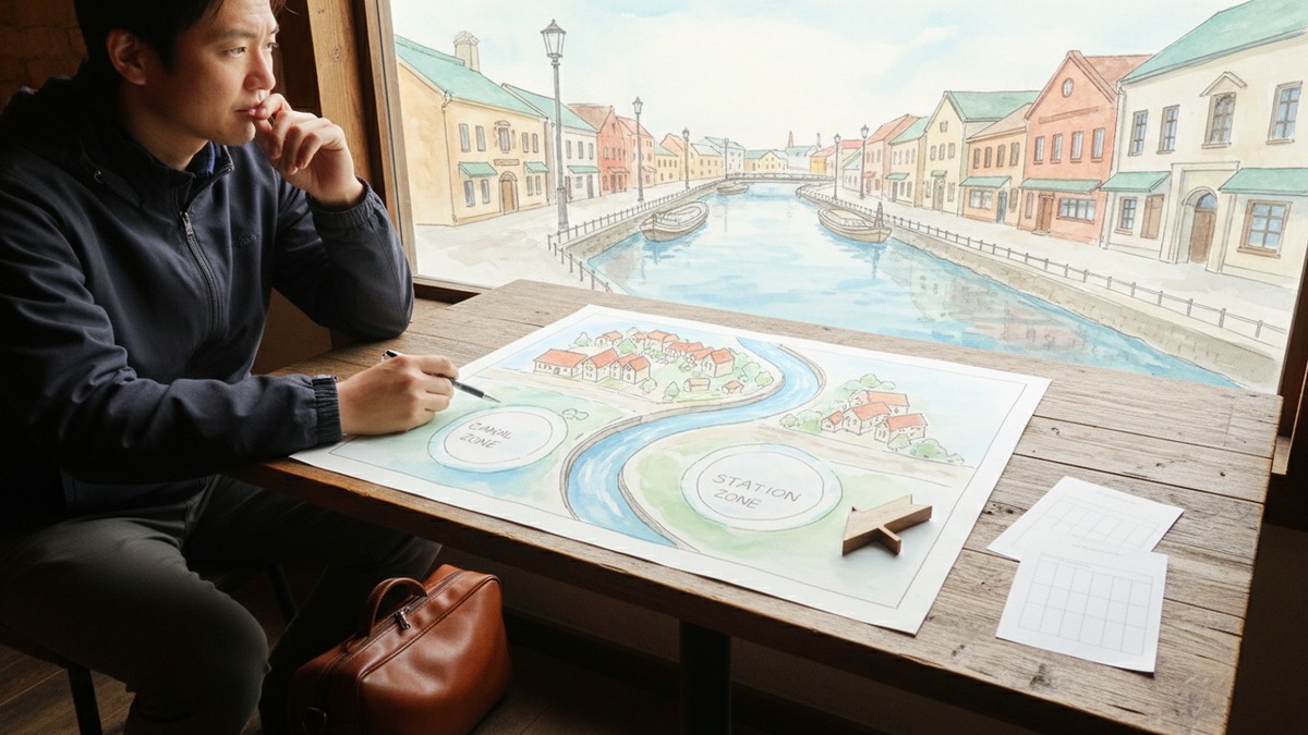 Comparing hotel budget and location choices in Otaru