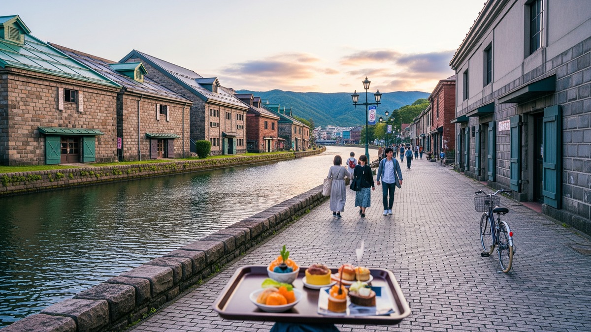 Otaru sightseeing route with canal, hills, and historic streets